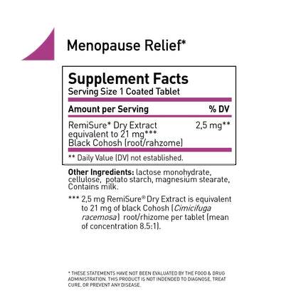 Remifemin - Menopause Symptoms Relief - Clinically Proven Ingredients - Menopause Supplements