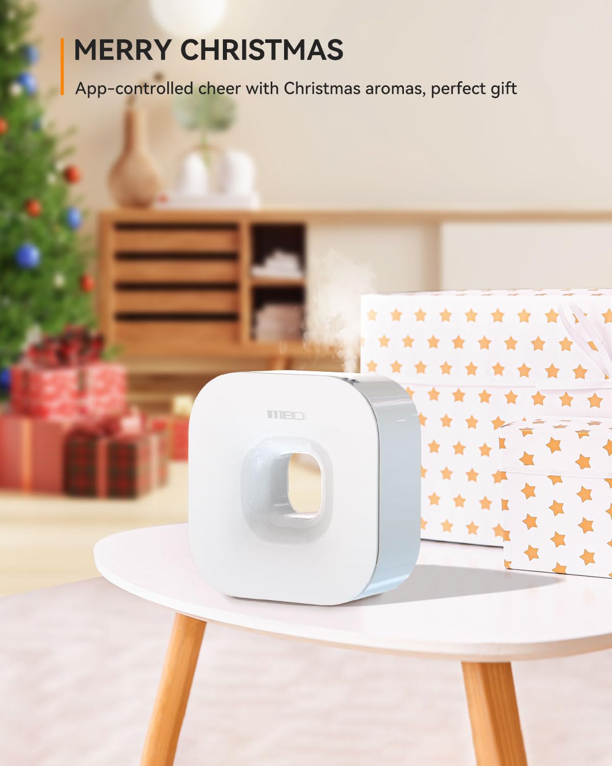 MEIDI Waterless Essential Oil Diffuser - Bluetooth Cordless Aromatherapy Diffuser with App Control MEIDI