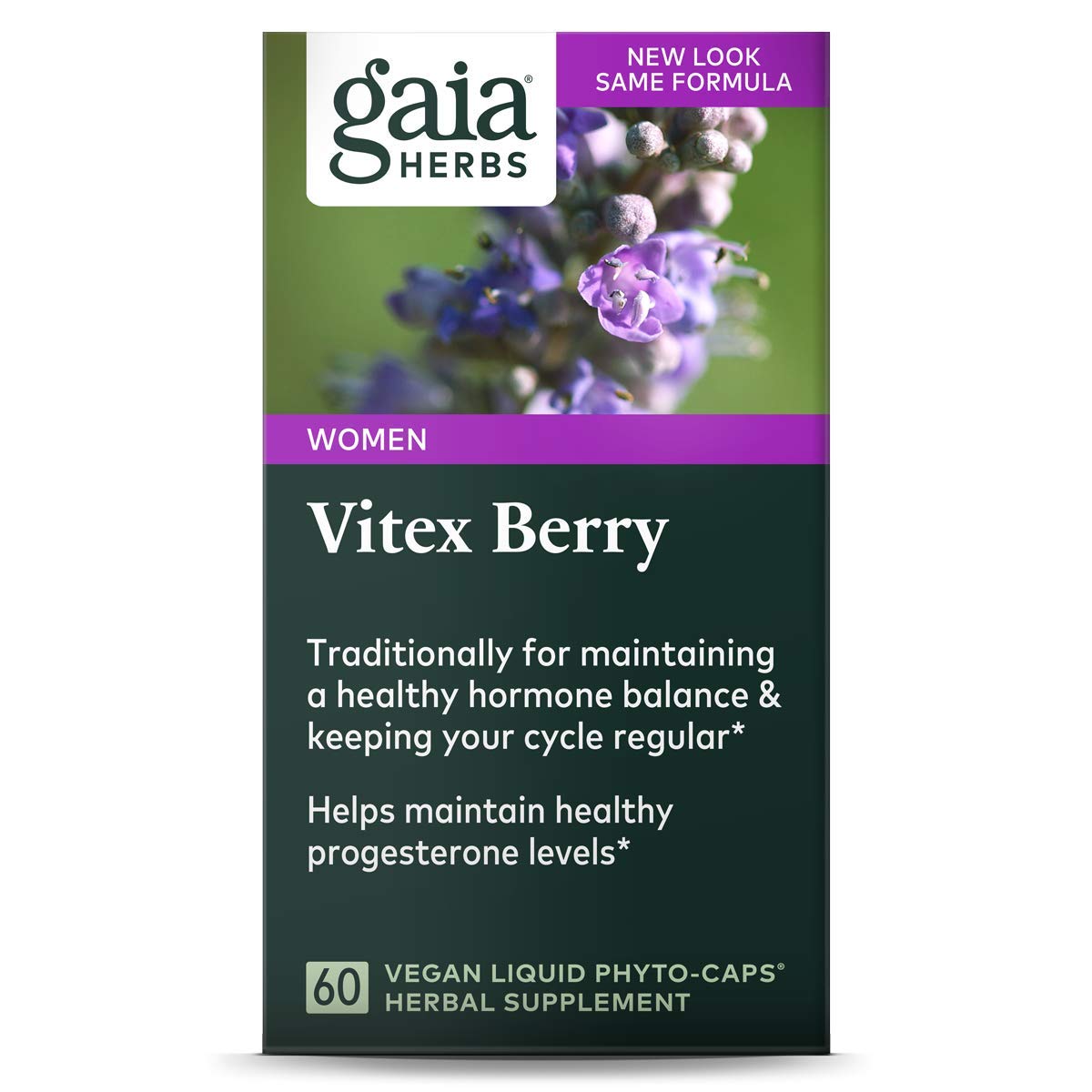 Gaia Herbs Vitex Berry, Chasteberry, Hormone Balance for Women, Vegan Liquid Capsules, 60 Count Gaia Herbs