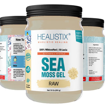 Healistix Irish Sea Moss Gel- St Lucia Wildcrafted Seamoss Gel, Packed with 92 Vitamins 