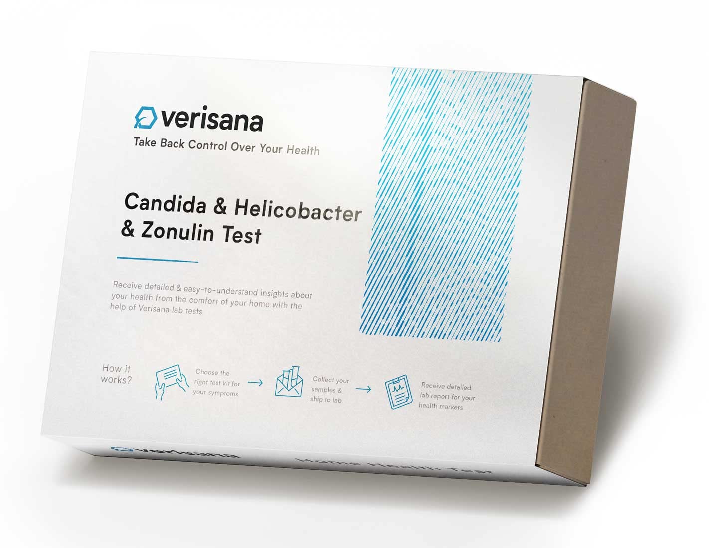 Candida & Helicobacter & Zonulin Test – Lab Testing Kit for Diagnosing Candida, H Pylori and Zonulin