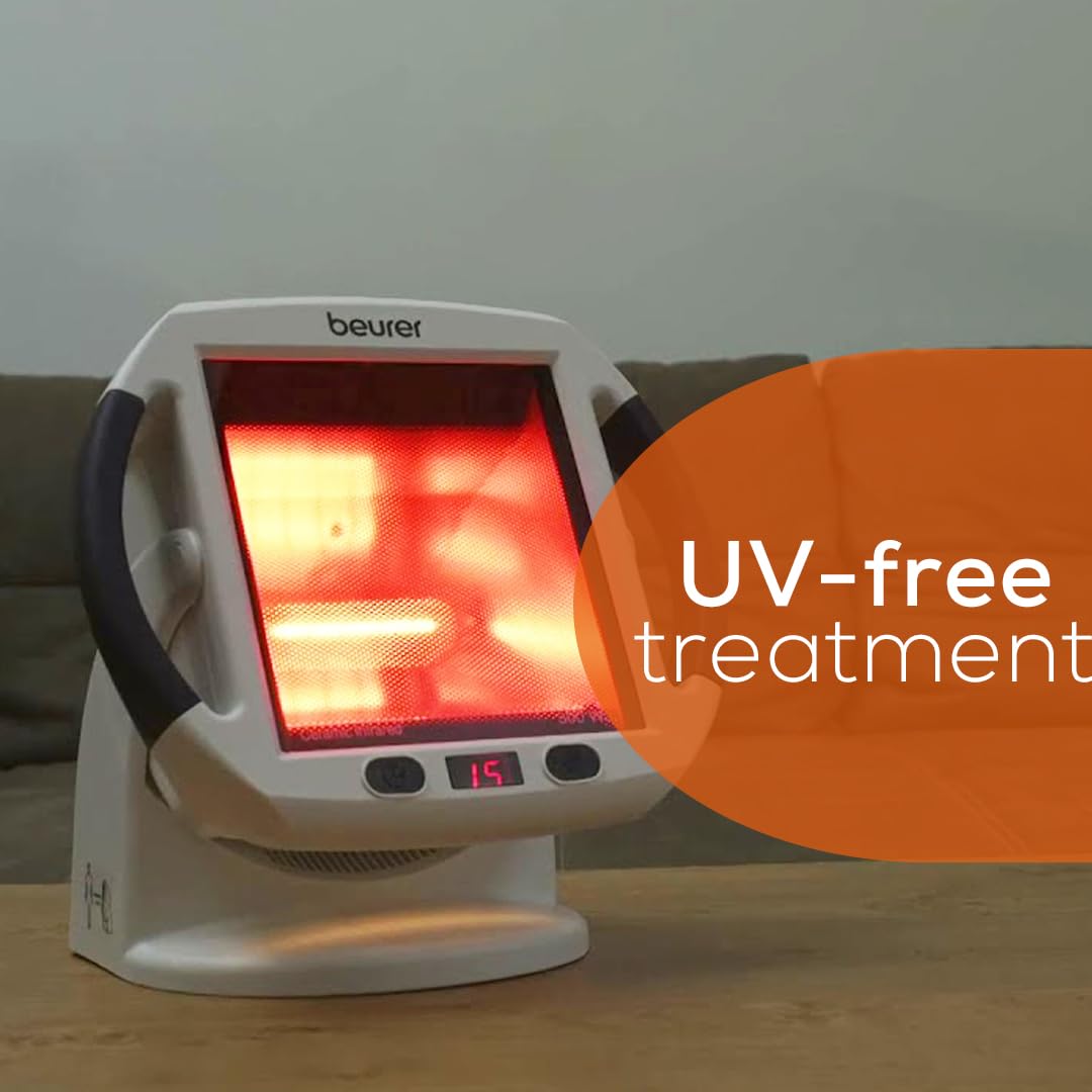 Beurer IL50 Infrared Heat Lamp Heated Red Light Therapy Lamp for Body, Face, Sinuses, & Skin - Effective Beurer