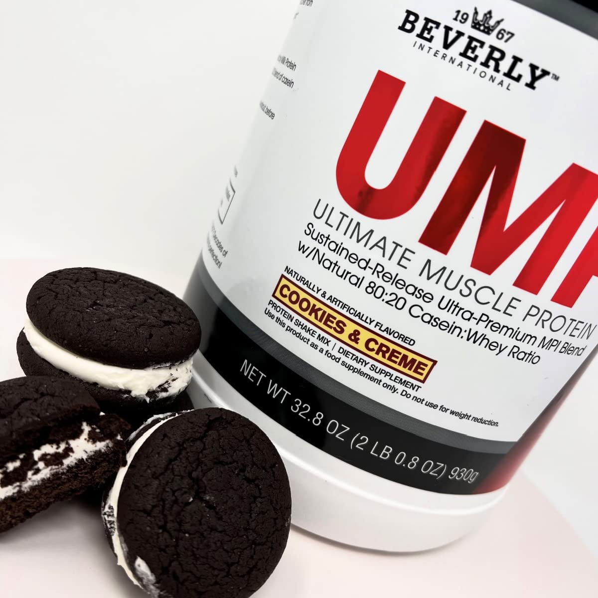 Beverly International UMP Protein Powder, Cookies & Cream. Unique Whey-Casein Ratio Beverly International