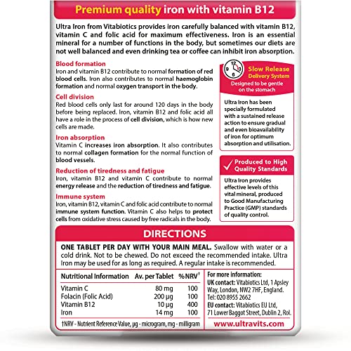 Vitabiotics Ultra Iron Tablets, Pack of 30 Vitabiotics Ultra