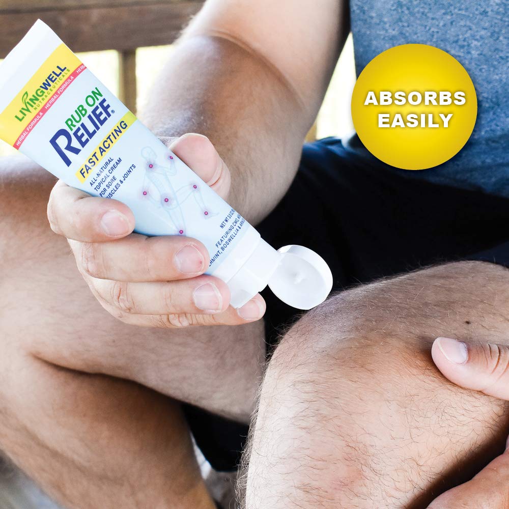 RUB ON RELIEF Fast Acting, Natural Joint and Ache Cream for Muscles, Neck, Back RUB ON RELIEF