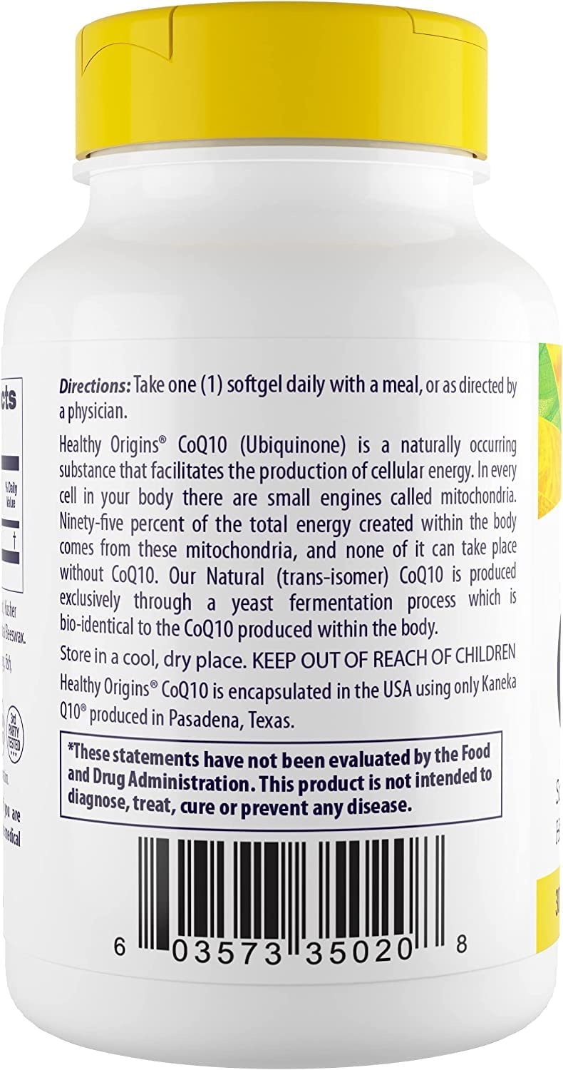 Healthy Origins CoQ10 (Kaneka Q10), 300 mg - Heart Health & Energy Supplement - Gluten Healthy Origins