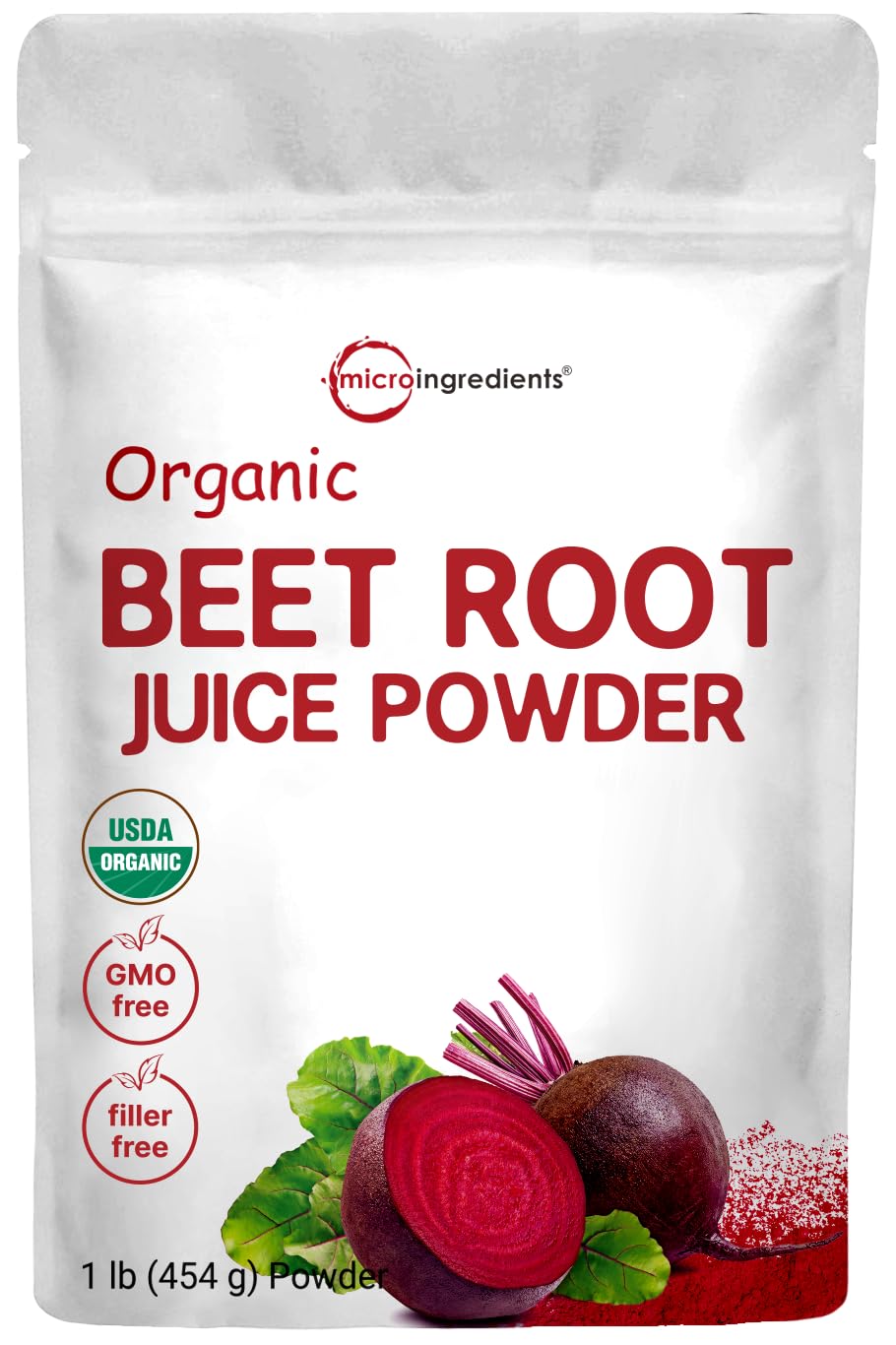 Micro Ingredients Organic Beet Root Powder, 1 Pound, Cold Pressed and Water Soluble