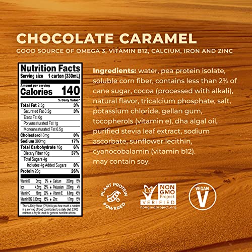 Evolve Plant Based Protein Shake, Chocolate Caramel, 20g Vegan Protein, Dairy Free Evolve