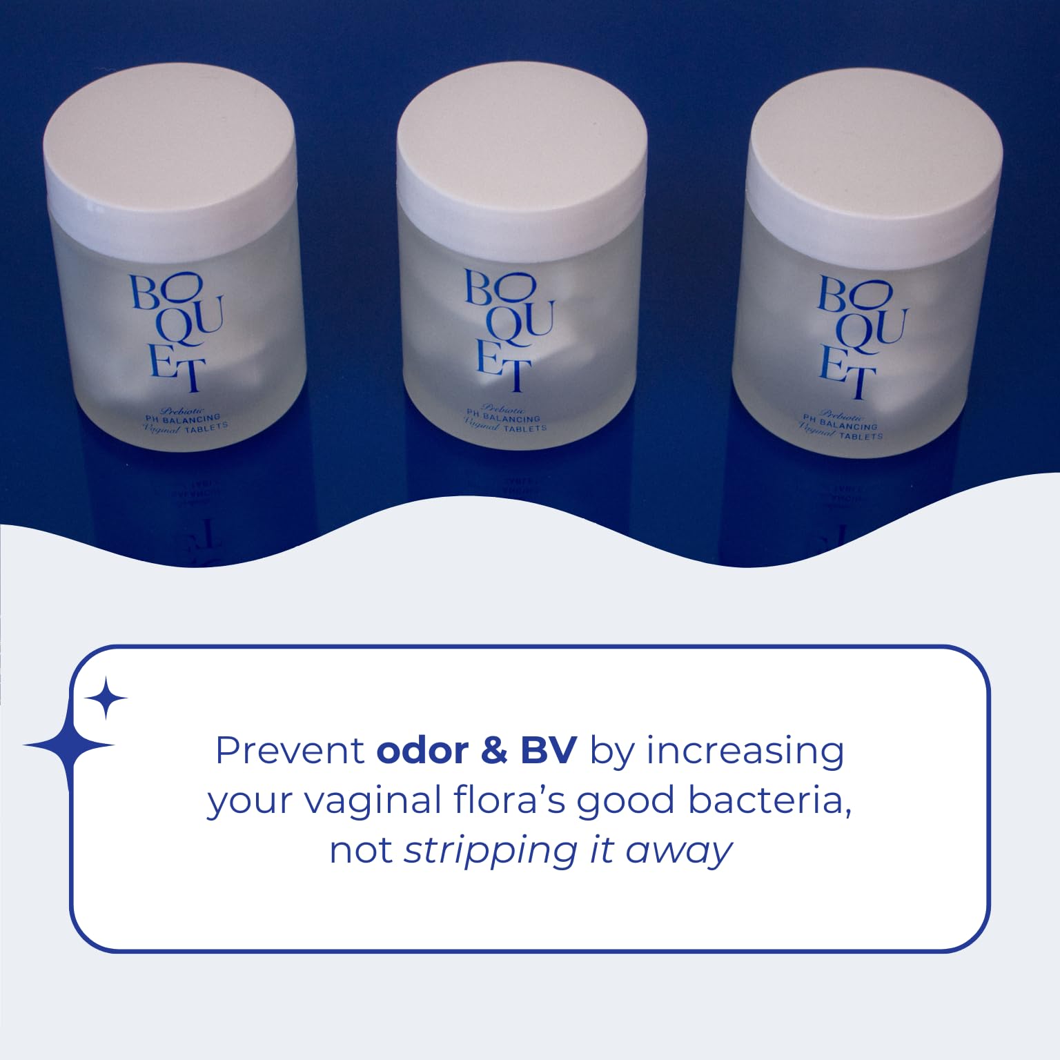 Boquet Vaginal Prebiotic Suppository- Relieve Odor, Prevent Bacterial Vaginosis, Balance pH Boquet