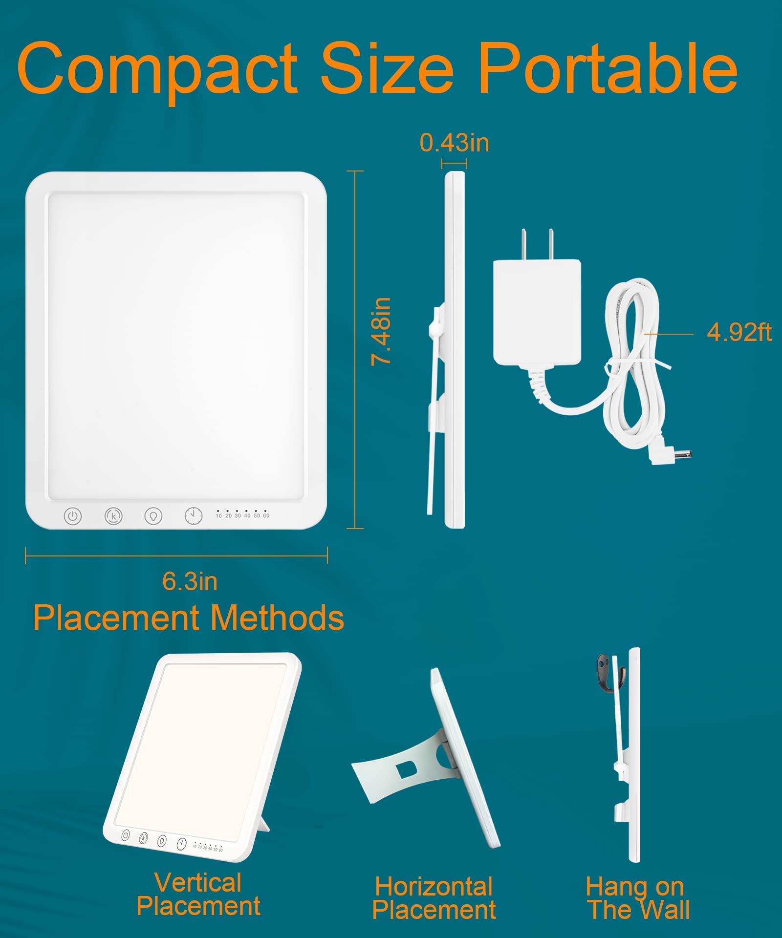 Sotipevs Light Therapy Lamp - 15,000 Lux Sun Lamp, UV-Free Therapy Light with 3 Color Temperature Sotipevs