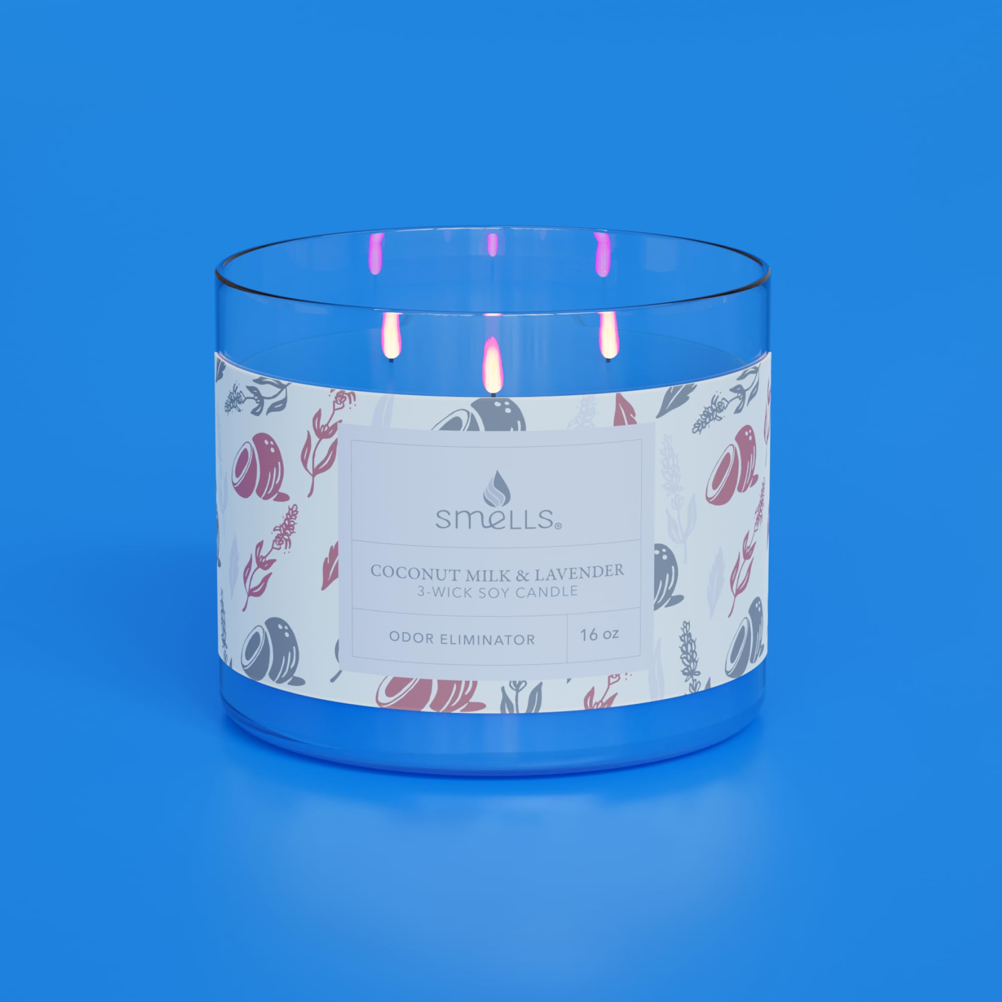 Smells - Odor Eliminator - Premium Soy Wax Jar Scented Candle 12oz. and 16oz. - 100% Cotton Single Wick SmellS