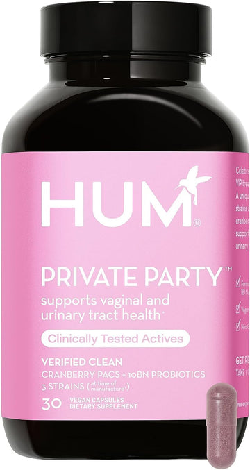 HUM Private Party Pills - Vaginal Probiotics for Women's Ph Balance with Cranberry 