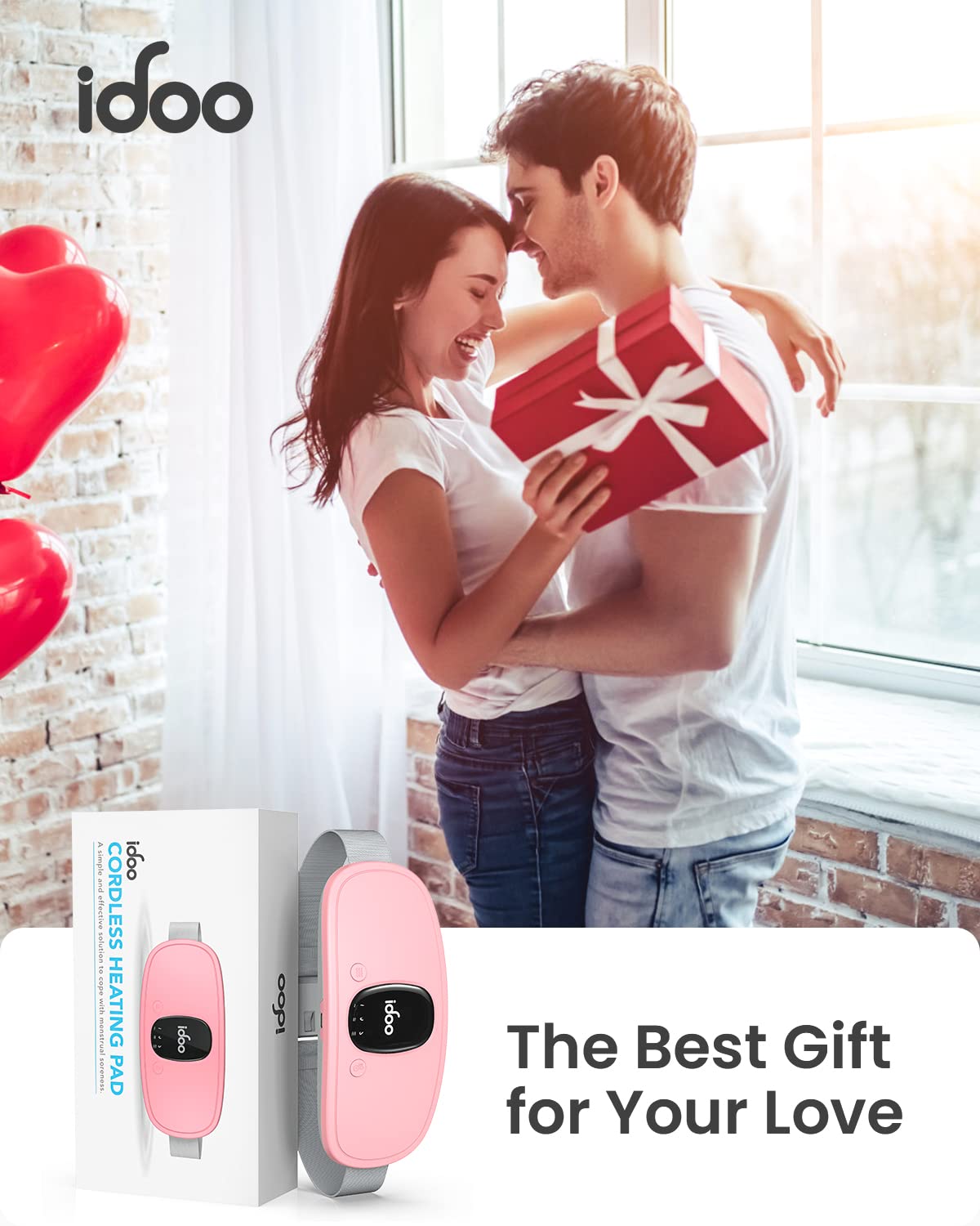 FSA HSA Eligible Portable Cordless Menstrual Heating Pad, iDOO Period Heating Pads iDOO