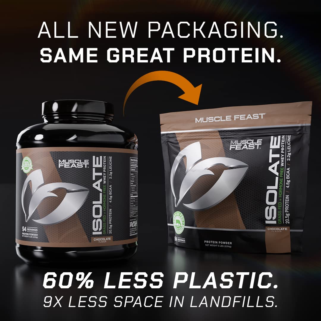 Muscle Feast Grass-Fed Whey Protein Isolate, All Natural Hormone Free Pasture Raised Muscle Feast