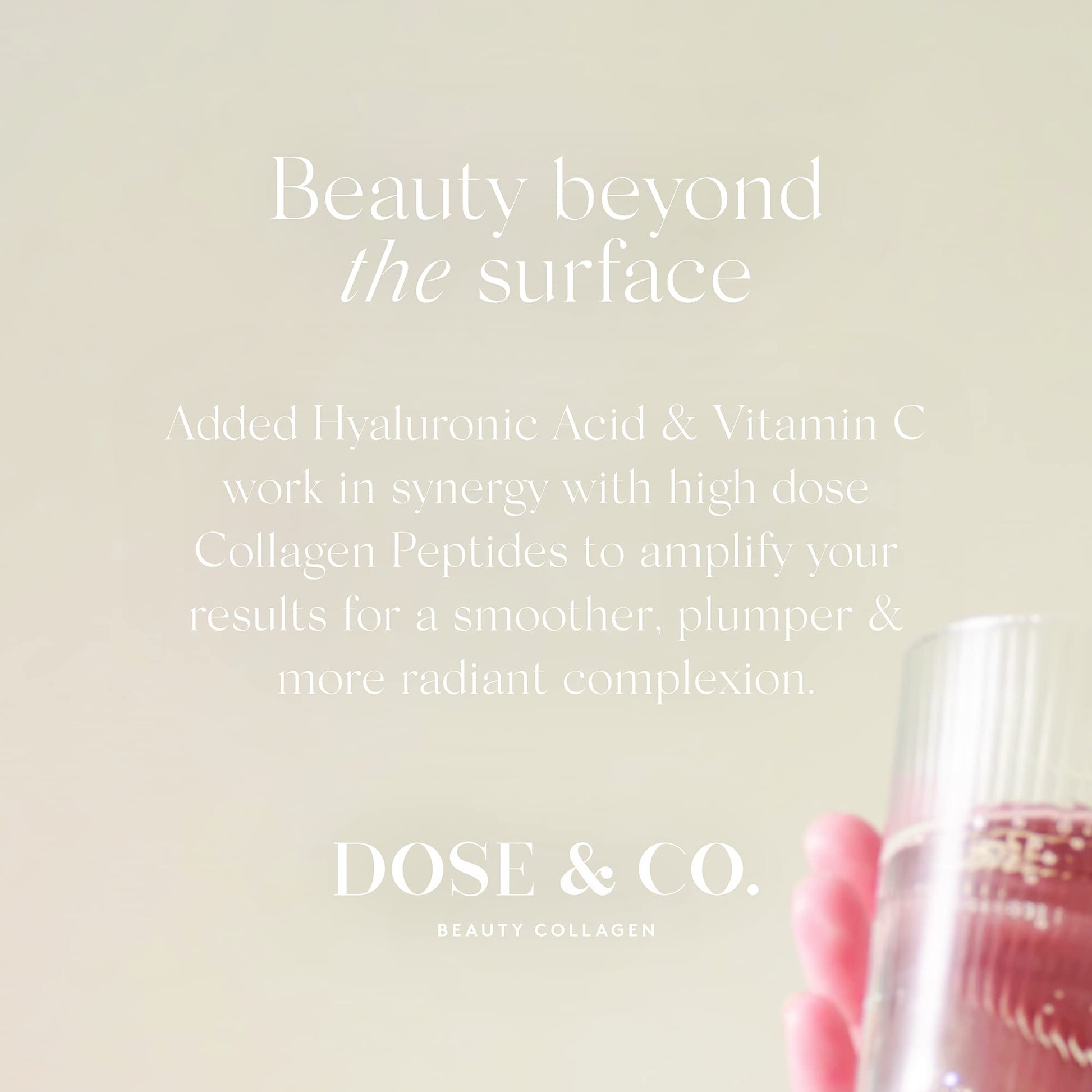 Dose & Co Beauty Collagen with Hyaluronic Acid and Vitamin C, Unflavoured - 255g Powder Supplement DOSE & CO