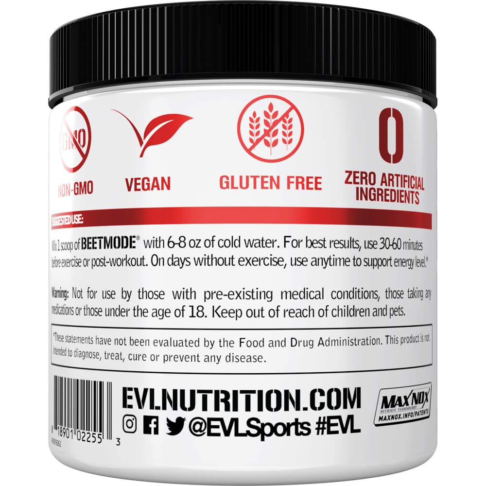 Evlution Nutrition Beet Root Powder Nitric Oxide Booster for Enhanced Energy and Pumps Evlution