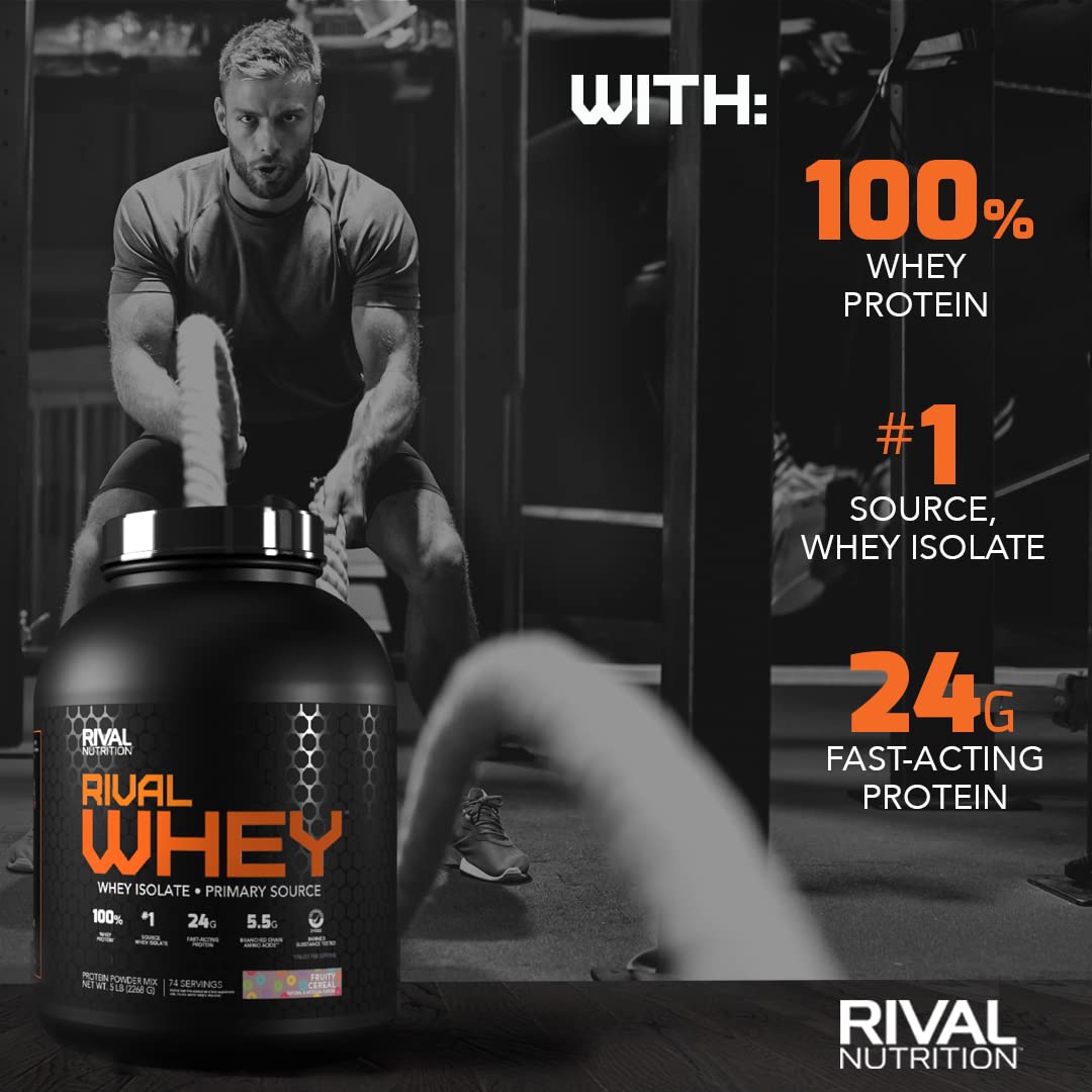 Rivalus Rivalwhey – Fruity Cereal 2lb - 100% Whey Protein, Whey Protein Isolate Primary Rivalus