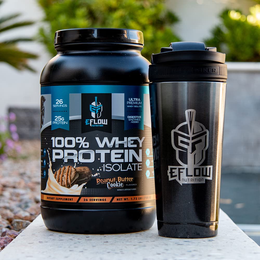 eFlow Nutrition 100% Whey Protein Isolate - Lactose-Free Digestive Enzymes Added eFlow Nutrition