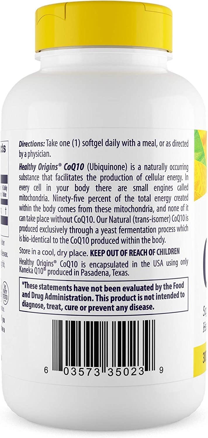 Healthy Origins CoQ10 (Kaneka Q10), 300 mg - Heart Health & Energy Supplement Healthy Origins