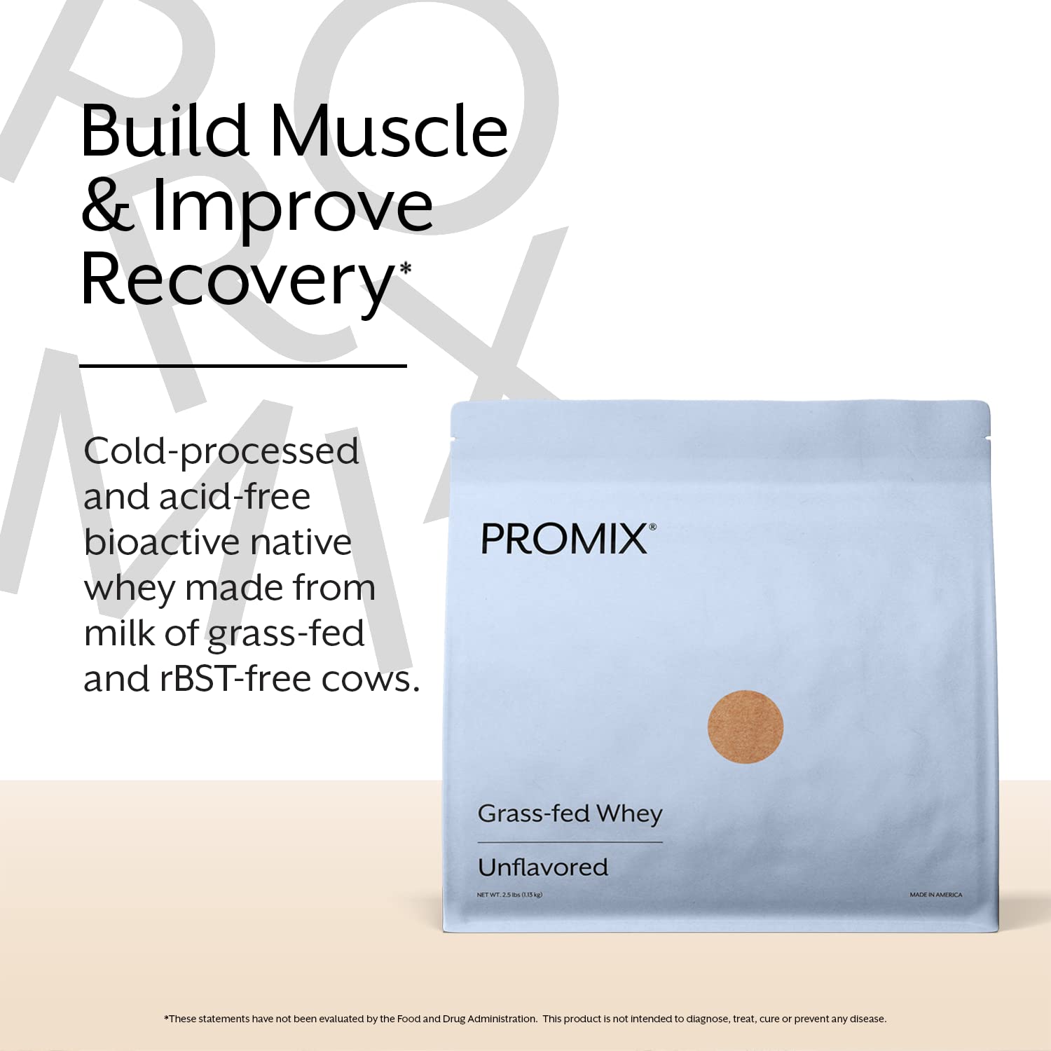 Promix Whey Protein Powder, Unflavored - 5lb Bulk - Grass-Fed & 100% All Natural ProMix Nutrition