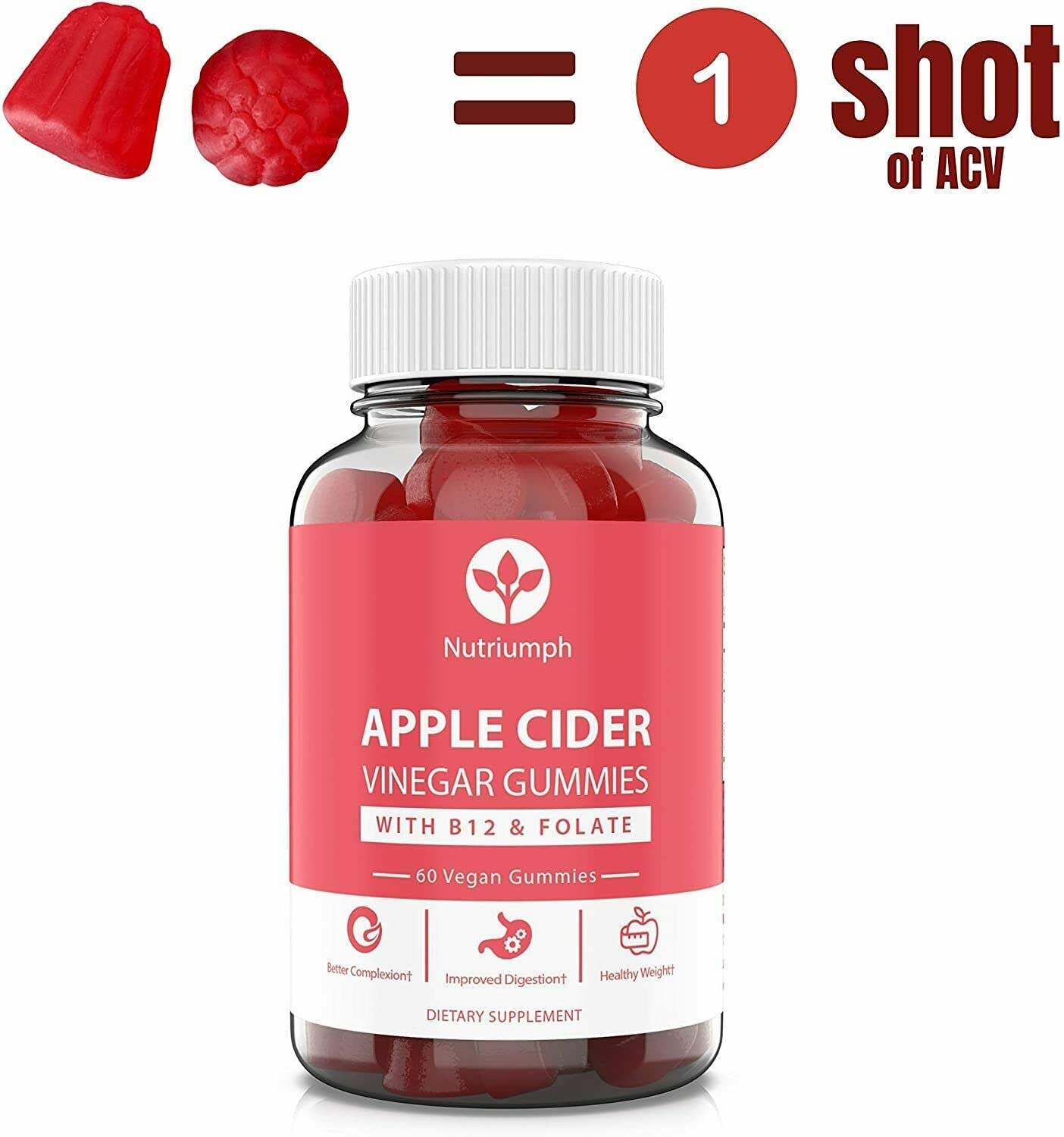 Nutriumph Apple Cider Vinegar Gummies with The Mother Vegan – Weight Loss, Detox Nutriumph