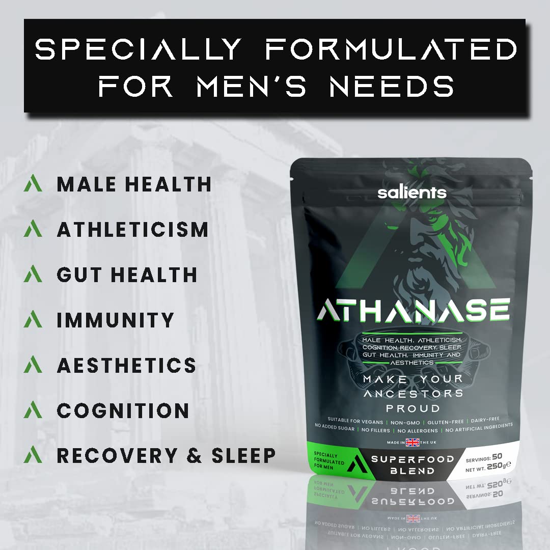 SALIENTS® ATHANASE® | Men's Super Greens Powder | Superfood Powder Blend Salients