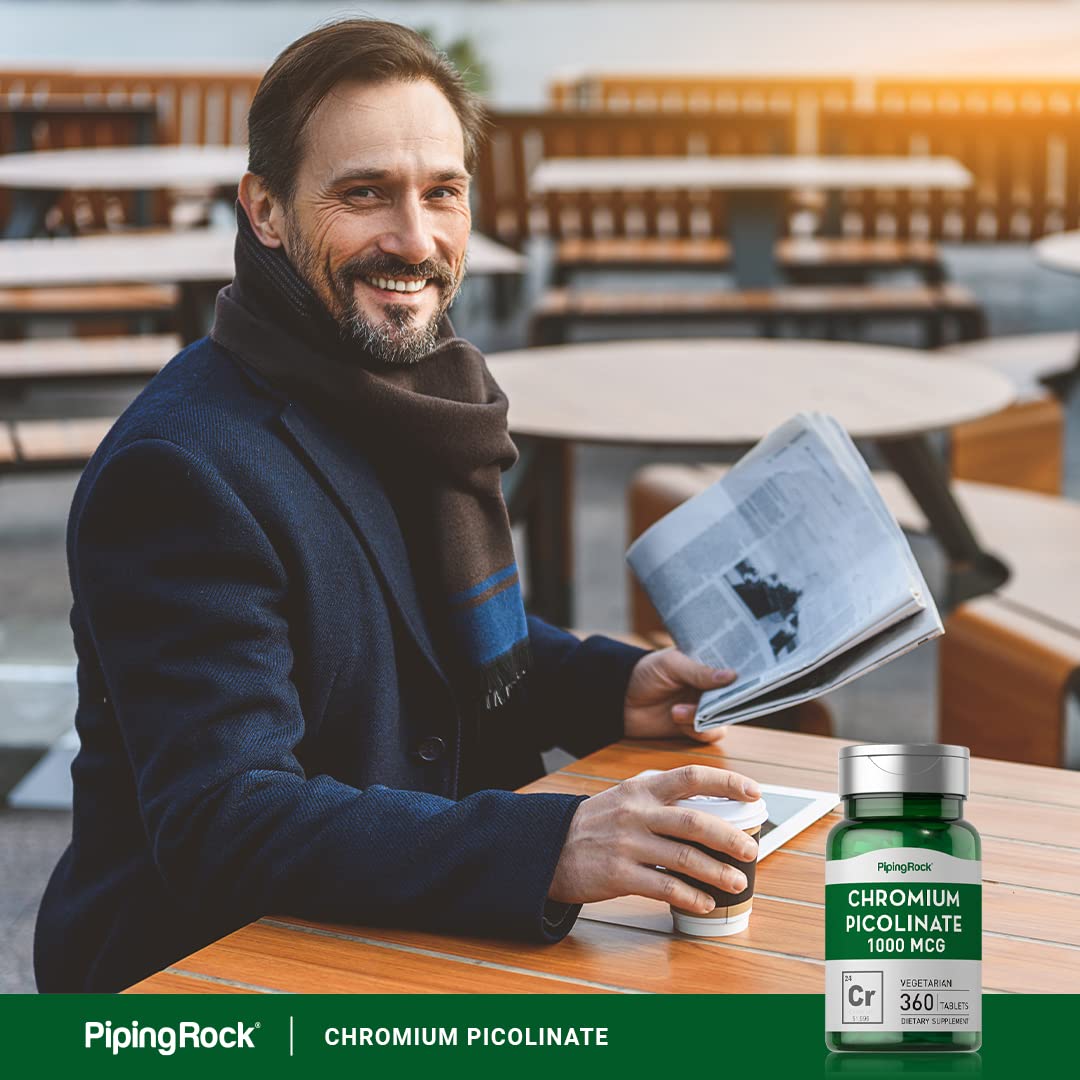Chromium Picolinate 1000 mcg | 360 Tablets | Chromium Supplement | Vegetarian, Non-GMO Piping Rock
