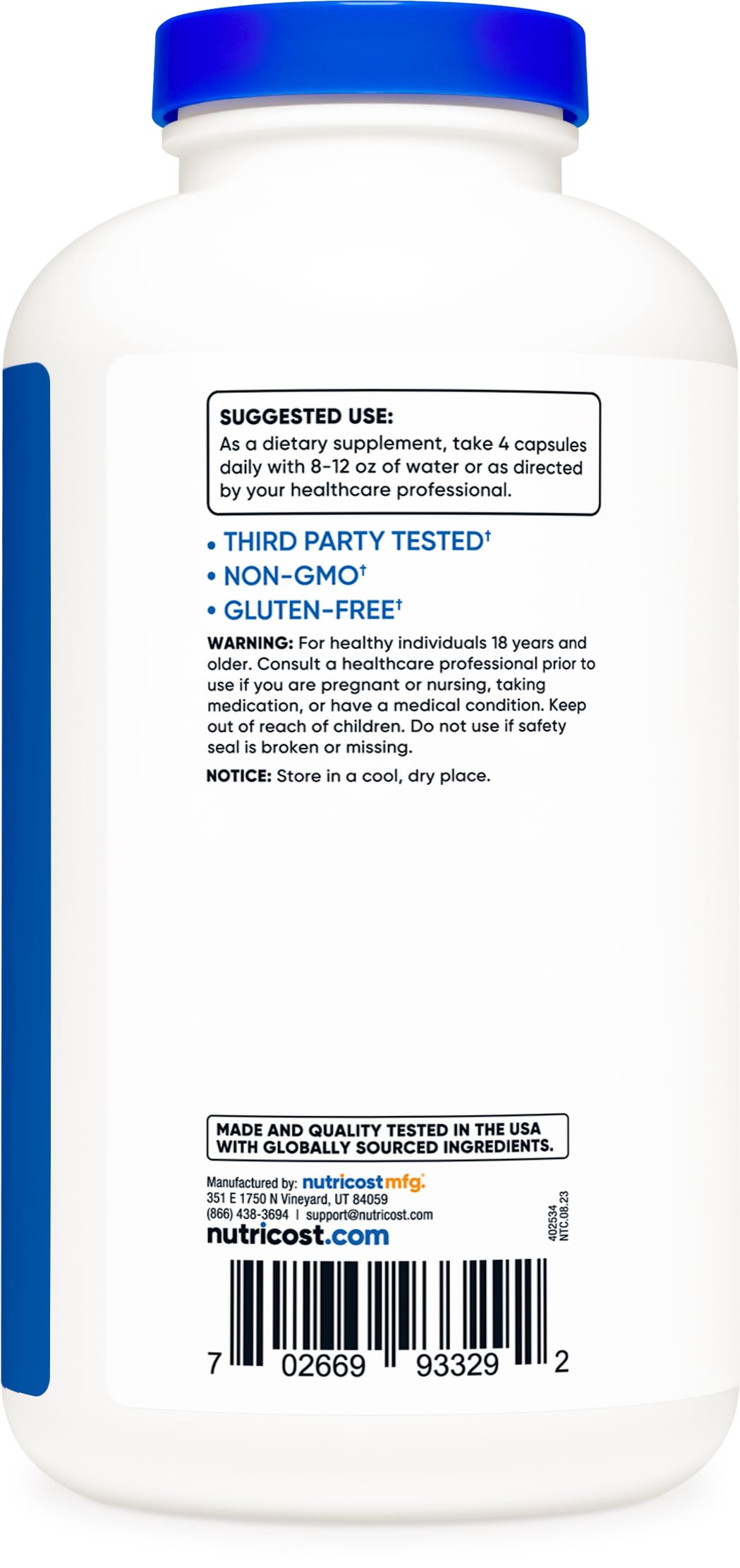 Nutricost Micronized Creatine Monohydrate 3,000mg 500 Capsules, 125 Servings Nutricost