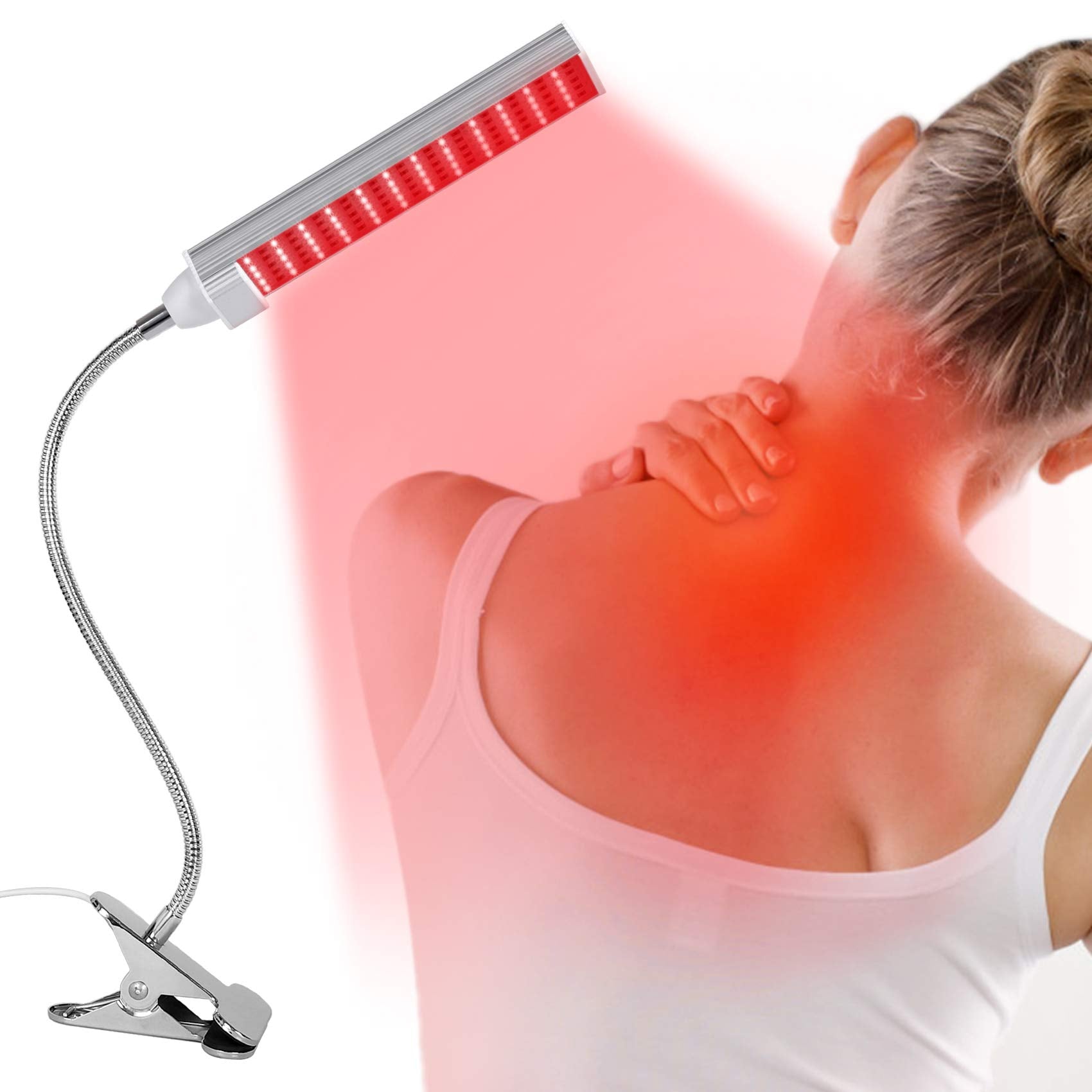 MAINENG Infrared & Red Light Therapy Lamp with Timer, 660nm & 850nm LED - M7685 MAINENG