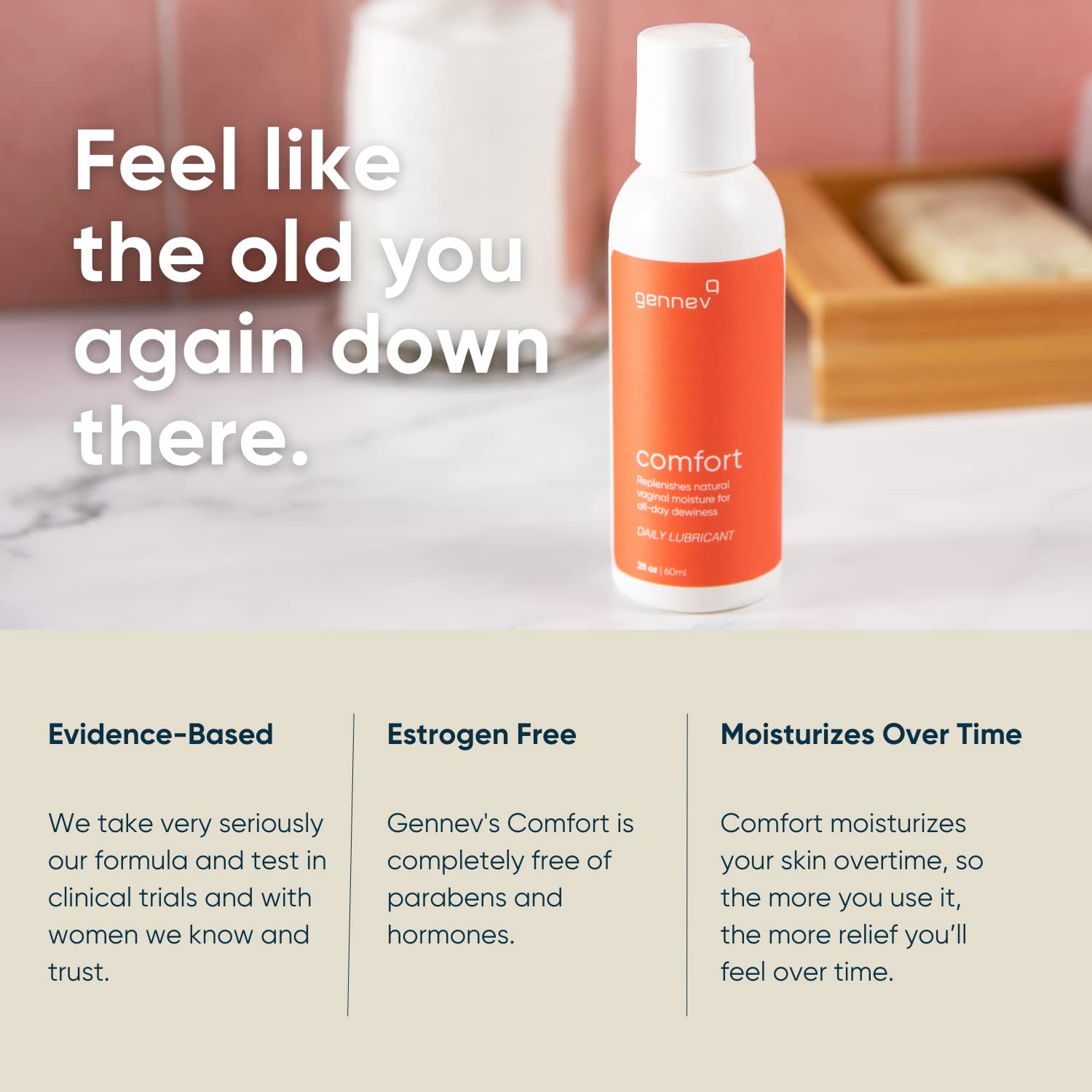 Gennev Intimate Water-Based Lubricant for Women - 2-in-1 Menopause Lubricant and Feminine genneve