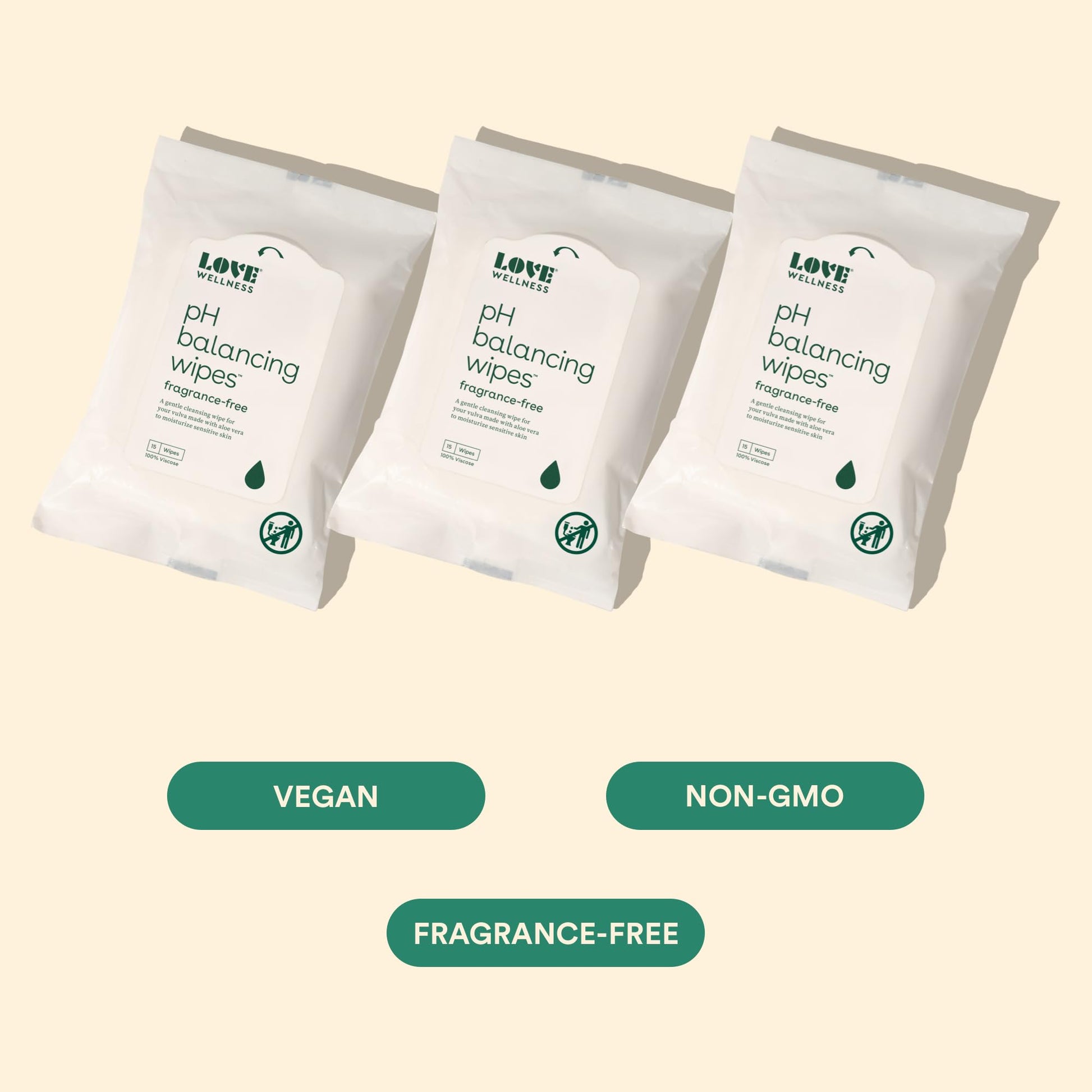 Love Wellness pH Balancing Wipes for Women | Feminine Hygiene for Cleansing with Aloe Vera Love Wellness