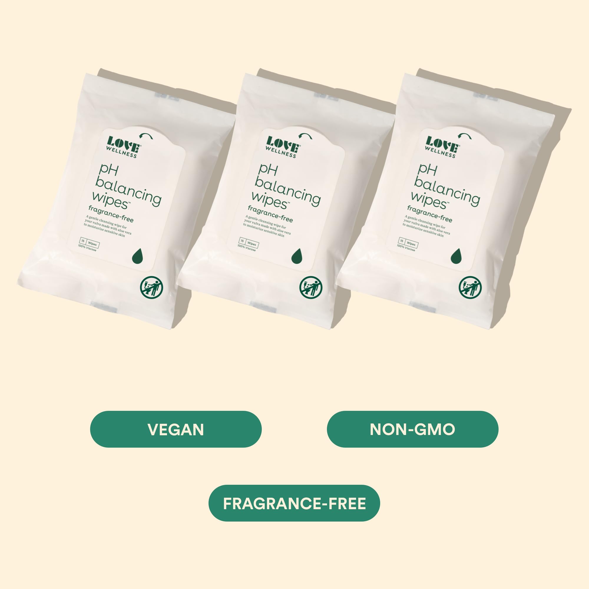Love Wellness pH Balancing Wipes for Women | Feminine Hygiene for Cleansing with Aloe Vera Love Wellness