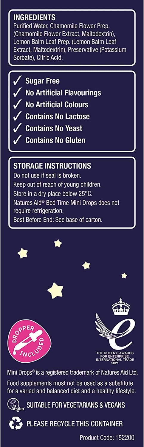 Natures Aid Bed Time Mini Drops for Children 3 Months - 5 Years, 50ml natures aid