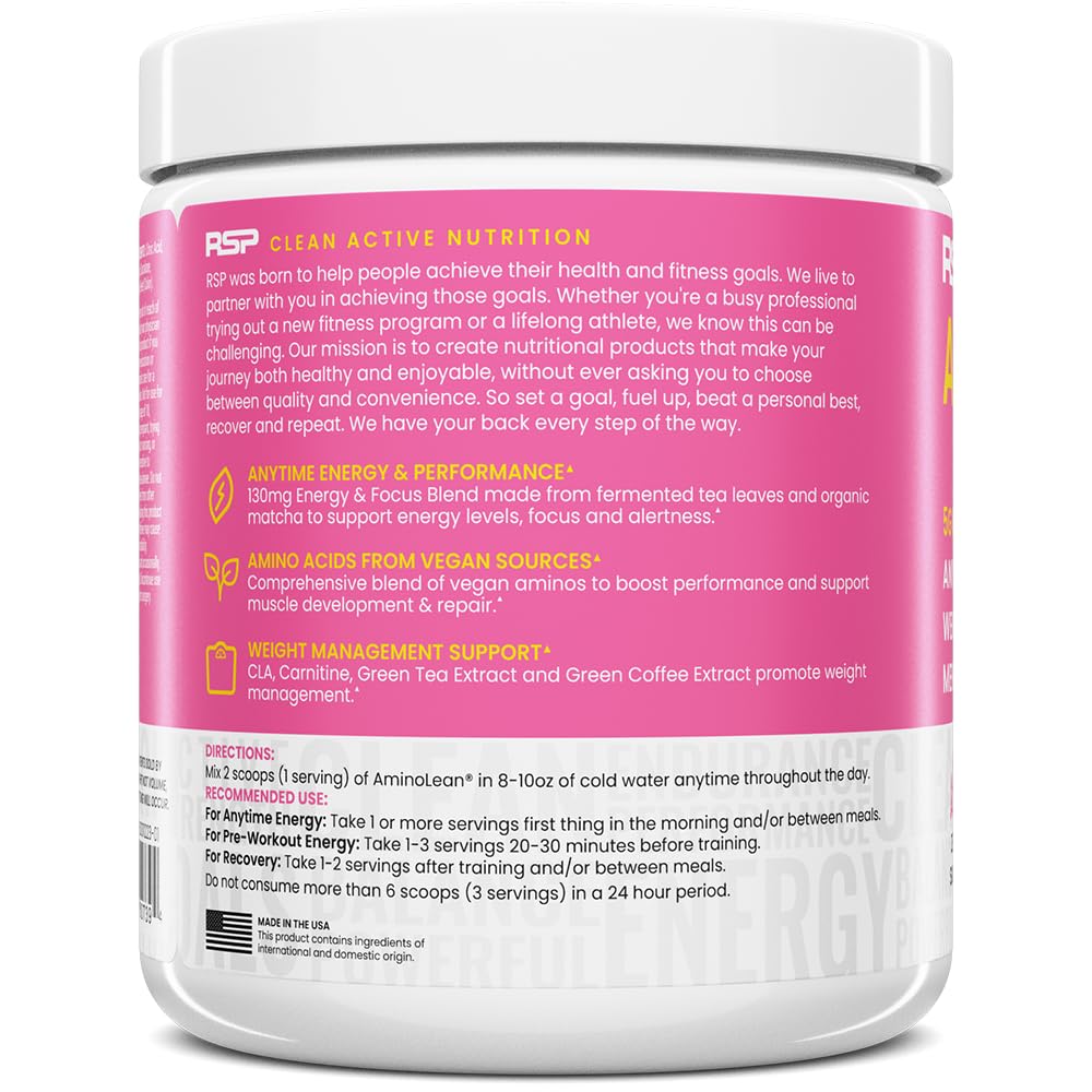 RSP NUTRITION AminoLean Pre Workout Powder, Amino Energy & Weight Management RSP NUTRITION