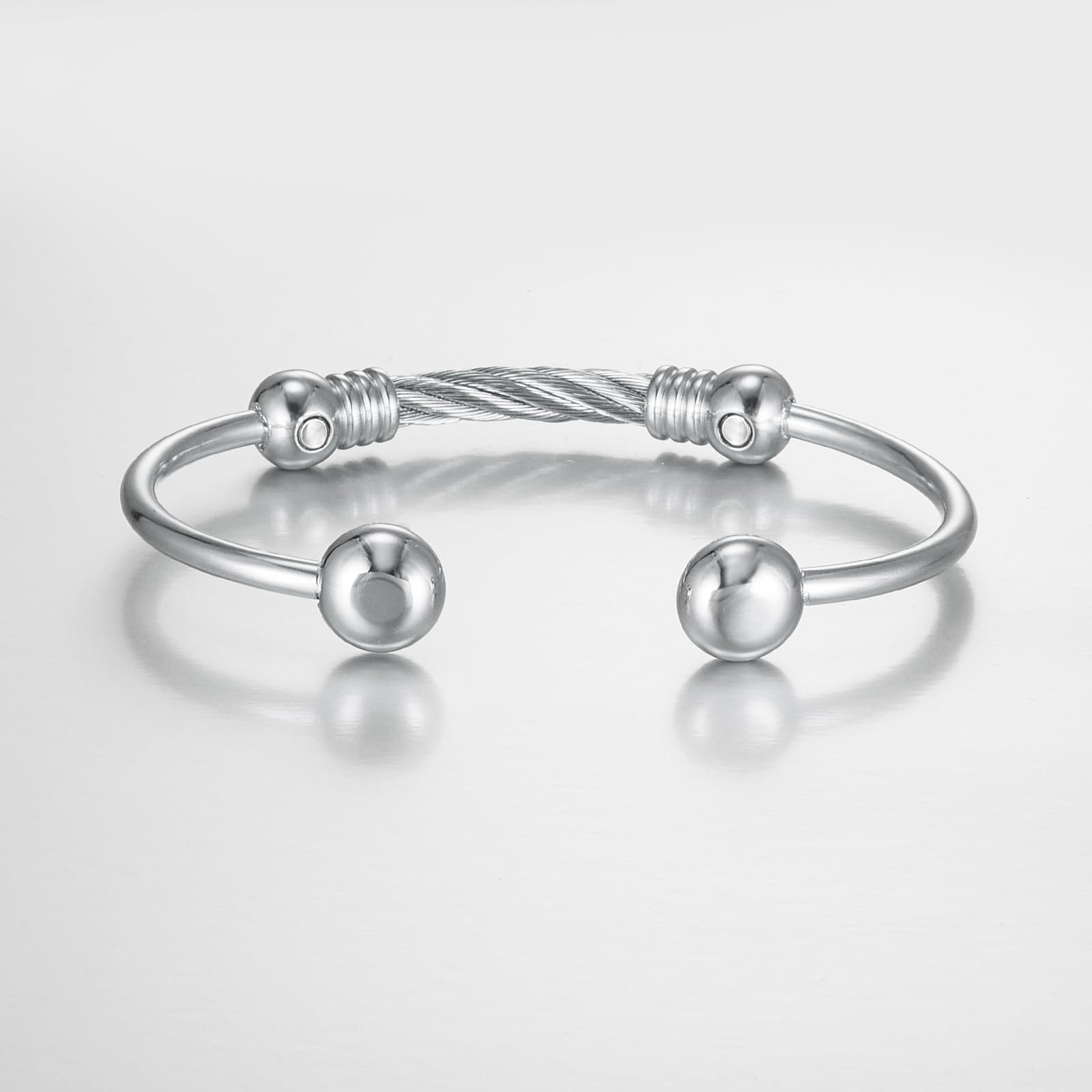 EnerMagiX Magnetic Bracelet for Women for Arthritis and Joint,Twisted Cable Stainless Steel Bangle EnerMagiX