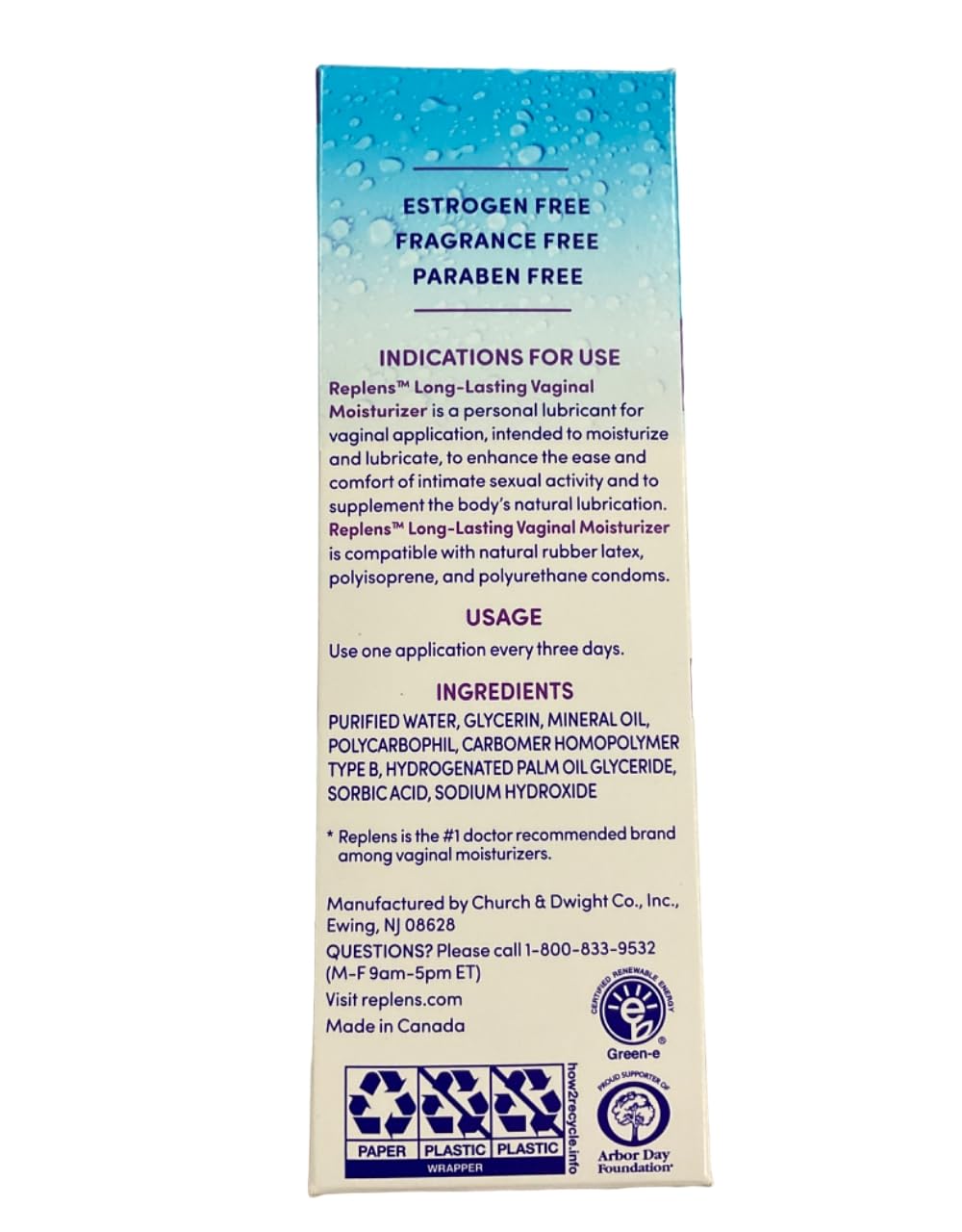 Replens Long-Lasting Vaginal Moisturizer -8 Count (Pack of 3) Replens