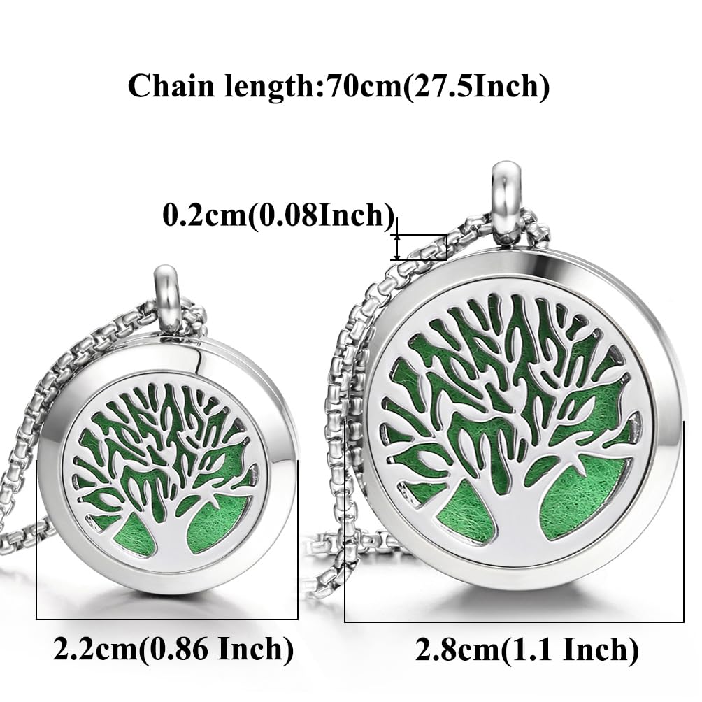 Aromatherapy Essential Oil Diffuser Necklace Tree of Life Cloud Design Stainless Steel Locket JEAN SMILE