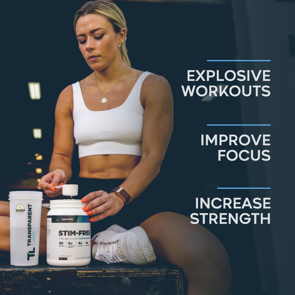 Transparent Labs Stim-Free Pre-Workout - Caffeine & Stim Free Pre Workout Powder Transparent Labs