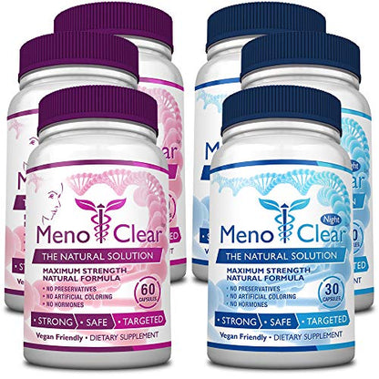 Menoclear Day + Night - Menopause Supplement Relieves Hot Flashes, Mood Swings