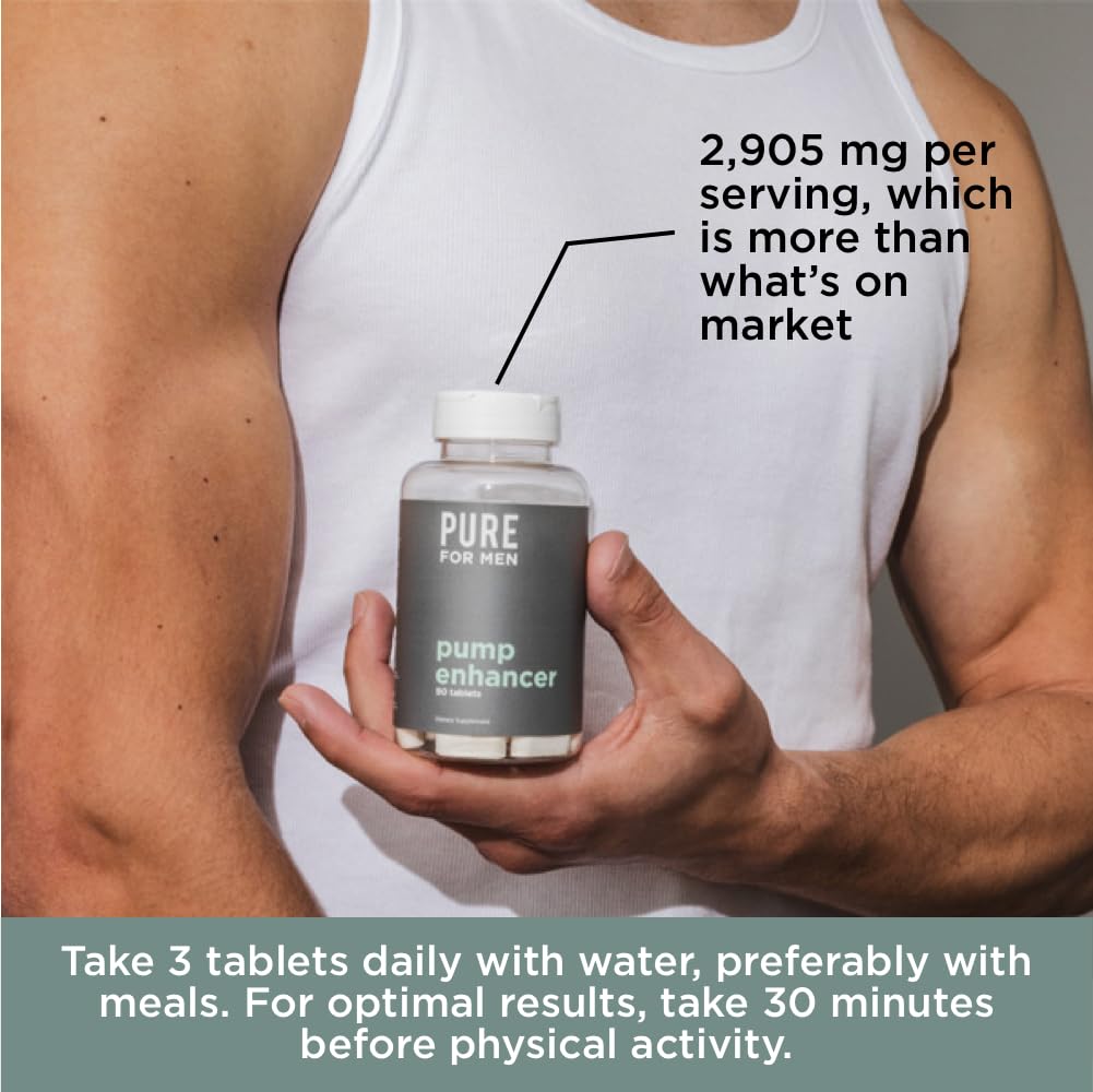 Pure for Men Pump Enhancer | Pre Workout Supplement for Muscle Pump, Stamina Pure for Men