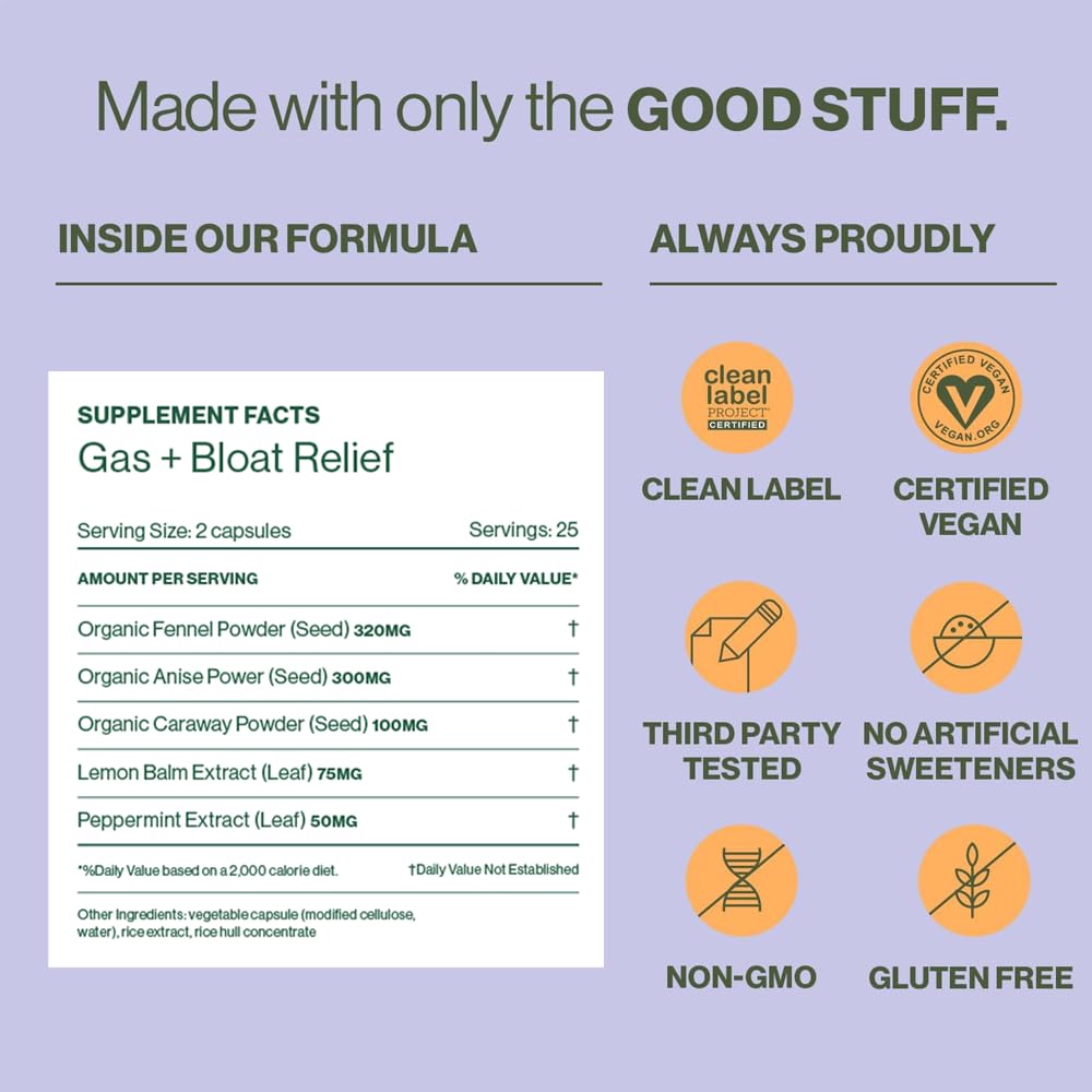 Hilma Natural Gas & Bloating Relief - with Lemon Balm, Fennel & Peppermint Leaf - Doctor Hilma