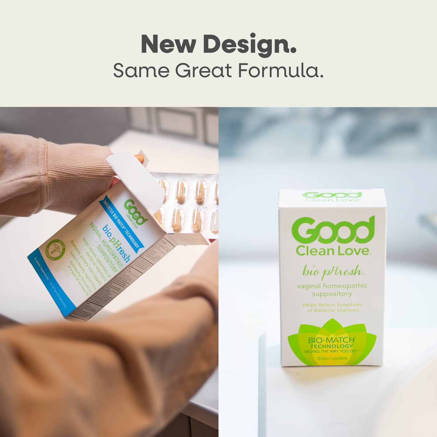 Good Clean Love BiopHresh Vaginal Homeopathic Suppository, Bacterial Vaginosis Treatment for Women Good Clean Love