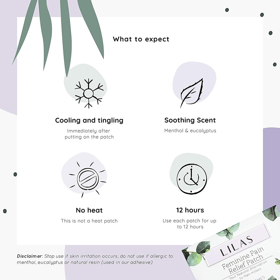 LILAS Period Cramps Pain Relief Patch - Pack of 5