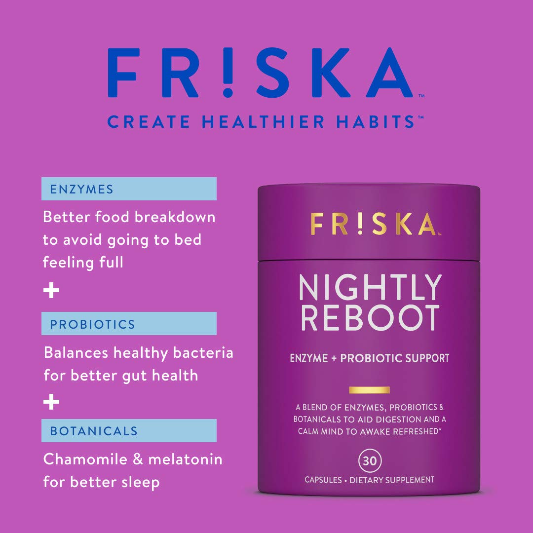 FRISKA Nightly Reboot Enzyme and Probiotics Supplement, Promotes Better Digestion FR!SKA