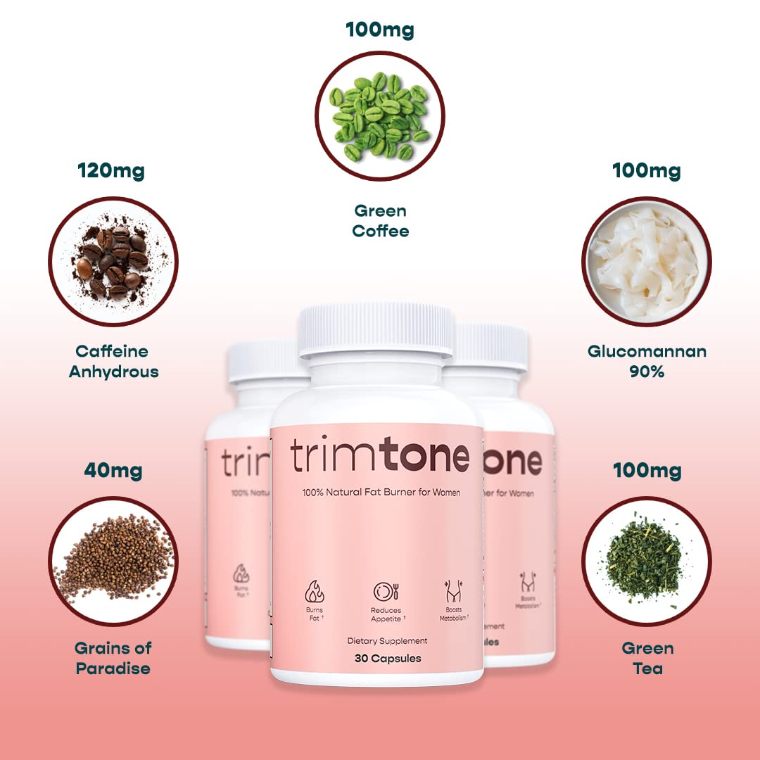 Trimtone Pills, 100% Natural Weight Management Formula for Women, Mood & Energy Trimtone