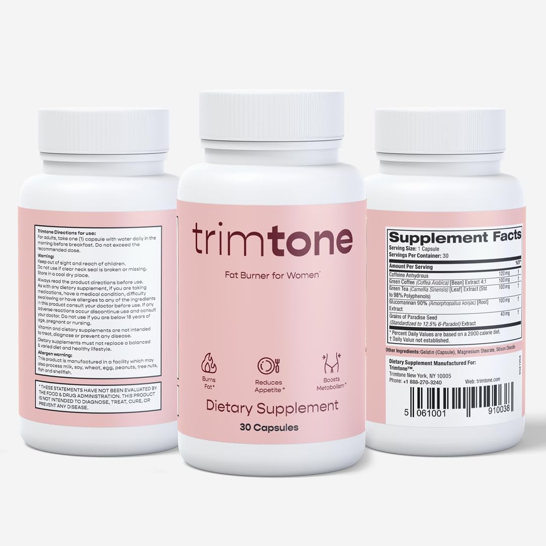 Trimtone Pills, 100% Natural Weight Management Formula for Women, Mood & Energy Trimtone