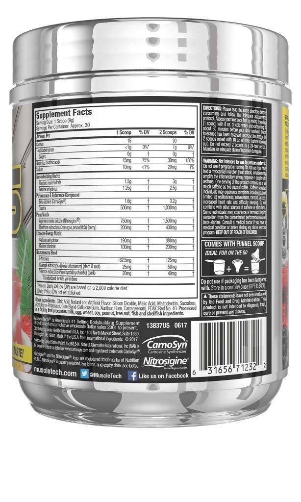 Pre Workout Powder | MuscleTech Vapor X5 for Men & Women, Energy Drink Mix Sports MuscleTech