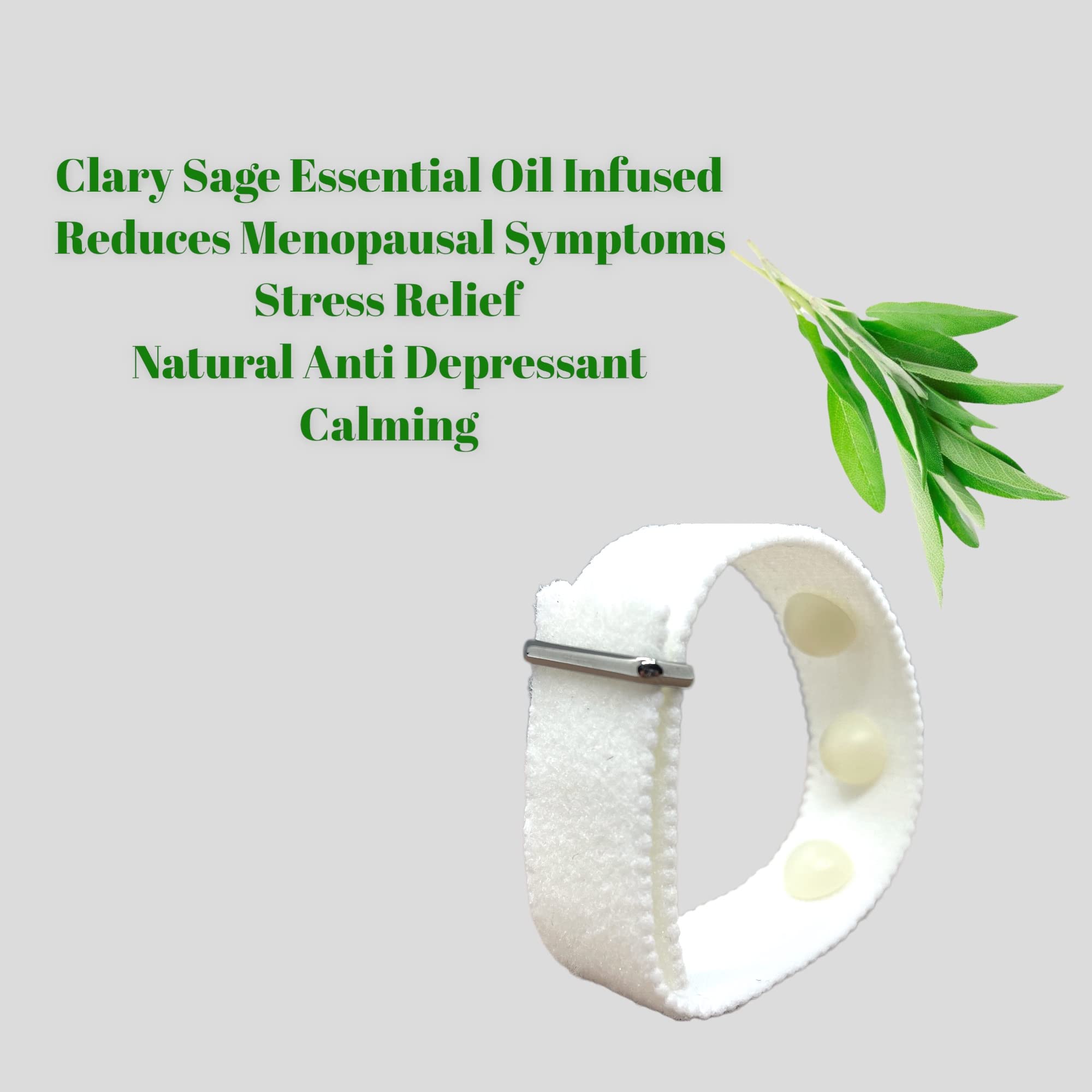 Menopause Multi Symptom Relief Bracelet-Clary Sage Scented Adjustable Acupressure Band- Reduces Hot AcuBracelet