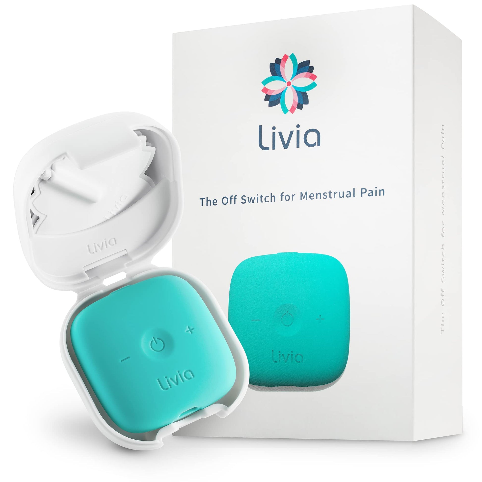 Livia Menstrual Pain Relief Device, Blue-Green - The Off Switch for Period Pain - Portable Unit