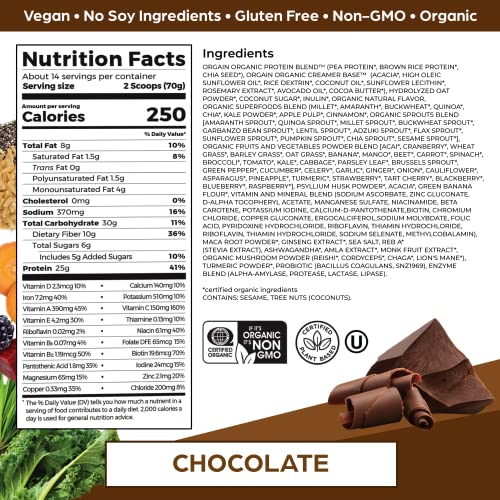 Orgain Organic Perfect Meal Replacement Protein Powder, Chocolate - 25g Plant Based Orgain